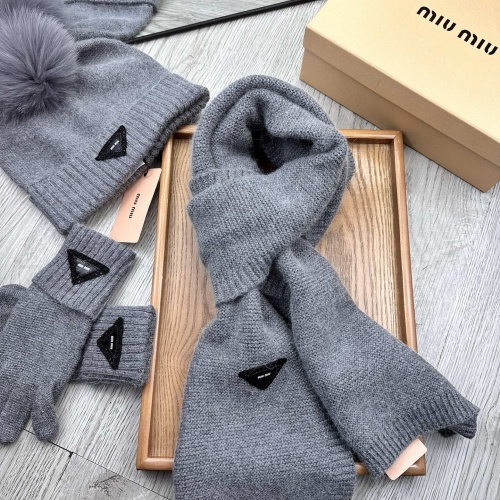 Cheap MIU MIU Hat and Scarf and Glove Set #1255570 Replica Wholesale [$76.00 USD] [ITEM#1255570] on Replica MIU MIU Hat and Scarf and Glove Set