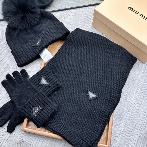 Cheap MIU MIU Hat and Scarf and Glove Set #1255573 Replica Wholesale [$76.00 USD] [ITEM#1255573] on Replica MIU MIU Hat and Scarf and Glove Set