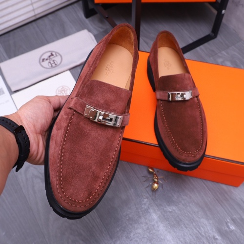 Cheap Hermes Leather Shoes For Men #1255708 Replica Wholesale [$115.00 USD] [ITEM#1255708] on Replica Hermes Leather Shoes