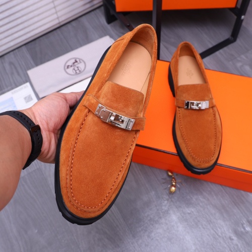 Cheap Hermes Leather Shoes For Men #1255709 Replica Wholesale [$115.00 USD] [ITEM#1255709] on Replica Hermes Leather Shoes