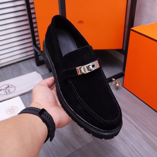 Cheap Hermes Leather Shoes For Men #1255710 Replica Wholesale [$115.00 USD] [ITEM#1255710] on Replica Hermes Leather Shoes