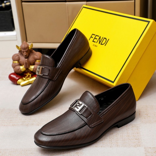 Cheap Fendi Leather Shoes For Men #1255921 Replica Wholesale [$80.00 USD] [ITEM#1255921] on Replica Fendi Leather Shoes