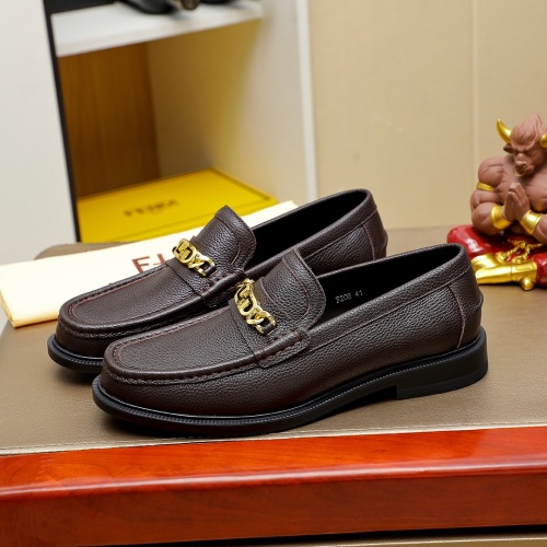 Cheap Fendi Leather Shoes For Men #1255922 Replica Wholesale [$85.00 USD] [ITEM#1255922] on Replica Fendi Leather Shoes