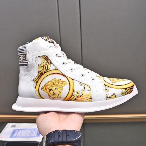 Cheap Versace High Tops Shoes For Men #1255967 Replica Wholesale [$88.00 USD] [ITEM#1255967] on Replica Versace High Tops Shoes