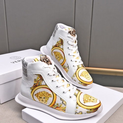 Cheap Versace High Tops Shoes For Men #1255967 Replica Wholesale [$88.00 USD] [ITEM#1255967] on Replica Versace High Tops Shoes