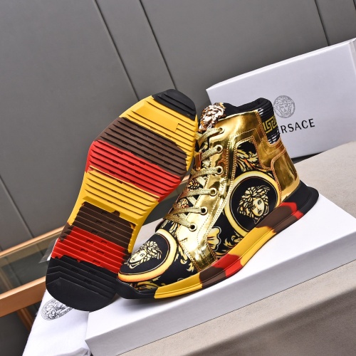 Cheap Versace High Tops Shoes For Men #1255968 Replica Wholesale [$88.00 USD] [ITEM#1255968] on Replica Versace High Tops Shoes