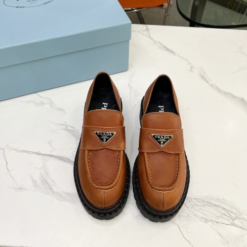 Cheap Prada Leather Shoes For Women #1256345 Replica Wholesale [$105.00 USD] [ITEM#1256345] on Replica Prada Leather Shoes