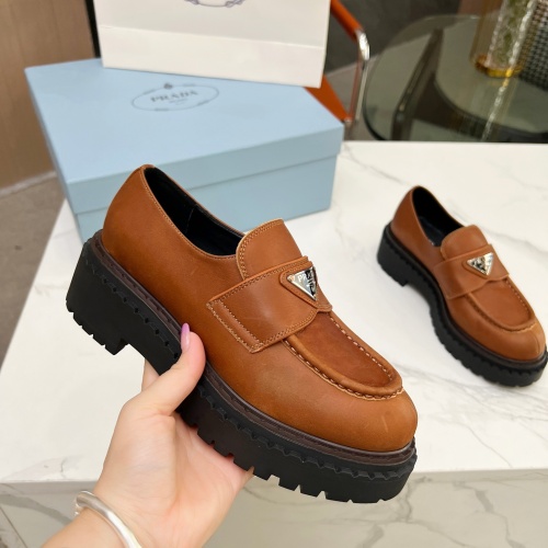 Cheap Prada Leather Shoes For Women #1256345 Replica Wholesale [$105.00 USD] [ITEM#1256345] on Replica Prada Leather Shoes