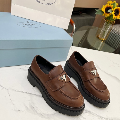 Cheap Prada Leather Shoes For Women #1256346 Replica Wholesale [$105.00 USD] [ITEM#1256346] on Replica Prada Leather Shoes