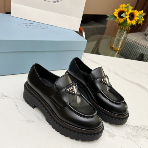 Cheap Prada Leather Shoes For Women #1256347 Replica Wholesale [$105.00 USD] [ITEM#1256347] on Replica Prada Leather Shoes