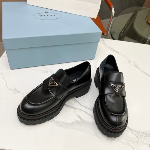 Cheap Prada Leather Shoes For Women #1256347 Replica Wholesale [$105.00 USD] [ITEM#1256347] on Replica Prada Leather Shoes