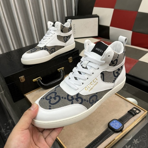 Cheap Gucci High Tops Shoes For Men #1256404 Replica Wholesale [$80.00 USD] [ITEM#1256404] on Replica Gucci High Tops Shoes