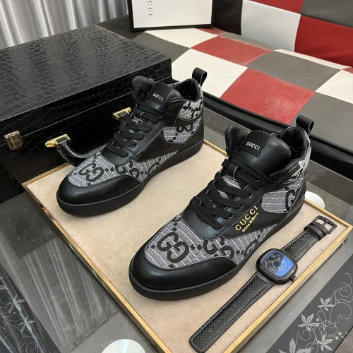 Cheap Gucci High Tops Shoes For Men #1256406 Replica Wholesale [$80.00 USD] [ITEM#1256406] on Replica Gucci High Tops Shoes