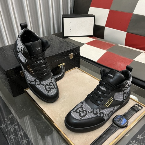 Cheap Gucci High Tops Shoes For Men #1256406 Replica Wholesale [$80.00 USD] [ITEM#1256406] on Replica Gucci High Tops Shoes