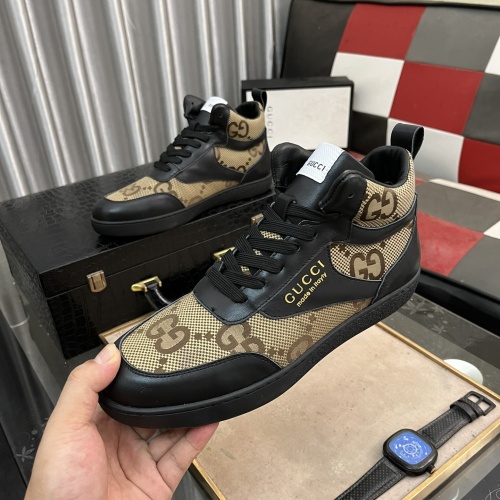 Cheap Gucci High Tops Shoes For Men #1256407 Replica Wholesale [$80.00 USD] [ITEM#1256407] on Replica Gucci High Tops Shoes