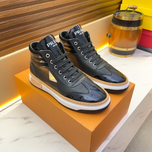 Cheap Prada High Top Shoes For Men #1256411 Replica Wholesale [$80.00 USD] [ITEM#1256411] on Replica Prada High Top Shoes