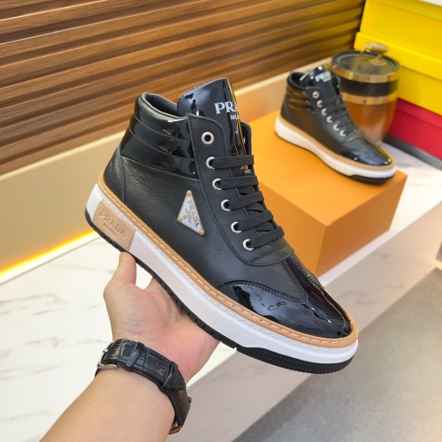 Cheap Prada High Top Shoes For Men #1256411 Replica Wholesale [$80.00 USD] [ITEM#1256411] on Replica Prada High Top Shoes