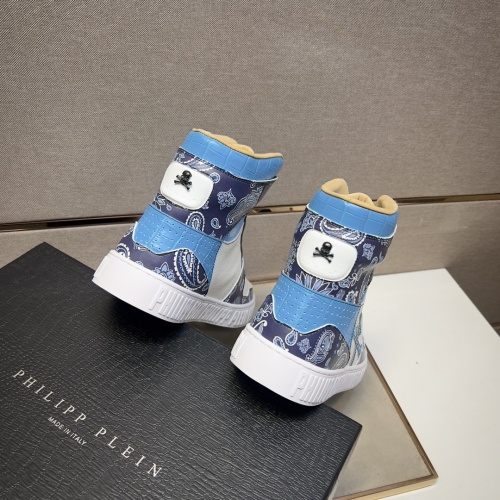 Cheap Philipp Plein PP High Tops Shoes For Men #1256612 Replica Wholesale [$102.00 USD] [ITEM#1256612] on Replica Philipp Plein PP High Tops Shoes