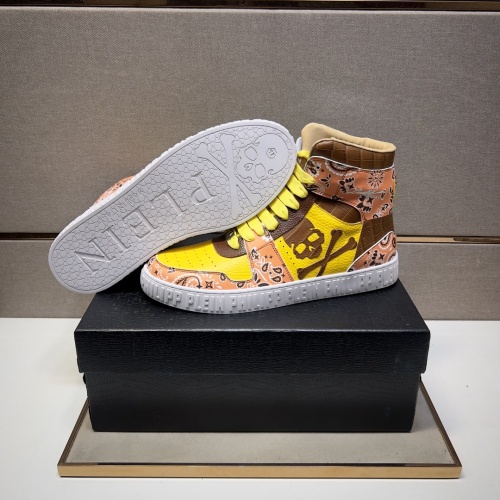 Cheap Philipp Plein PP High Tops Shoes For Men #1256613 Replica Wholesale [$102.00 USD] [ITEM#1256613] on Replica Philipp Plein PP High Tops Shoes