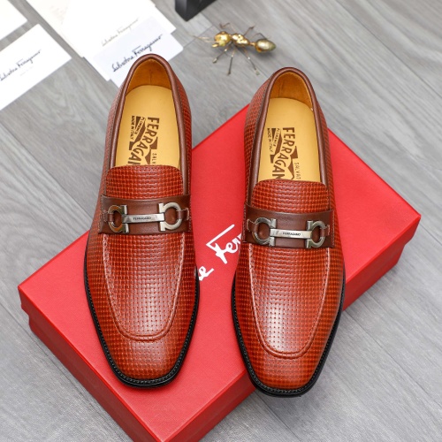 Cheap Salvatore Ferragamo Leather Shoes For Men #1256807 Replica Wholesale [$82.00 USD] [ITEM#1256807] on Replica Salvatore Ferragamo Leather Shoes