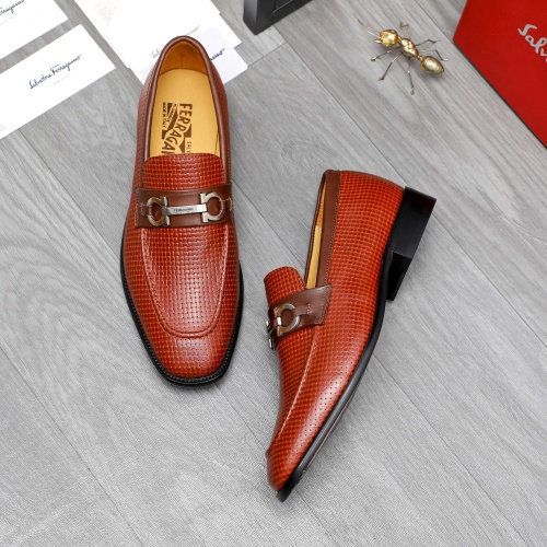 Cheap Salvatore Ferragamo Leather Shoes For Men #1256807 Replica Wholesale [$82.00 USD] [ITEM#1256807] on Replica Salvatore Ferragamo Leather Shoes