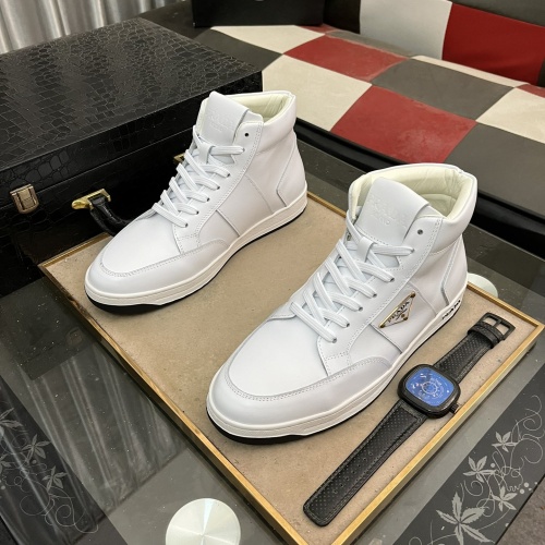 Cheap Prada High Top Shoes For Men #1256860 Replica Wholesale [$82.00 USD] [ITEM#1256860] on Replica Prada High Top Shoes