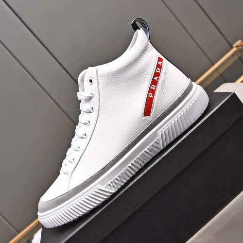 Cheap Prada High Top Shoes For Men #1256871 Replica Wholesale [$82.00 USD] [ITEM#1256871] on Replica Prada High Top Shoes