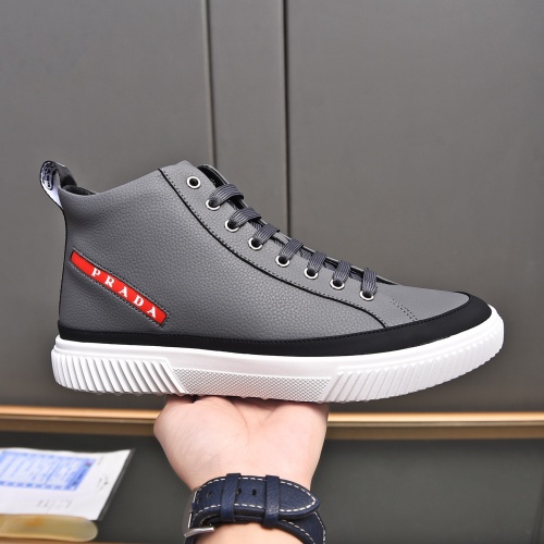 Cheap Prada High Top Shoes For Men #1256872 Replica Wholesale [$82.00 USD] [ITEM#1256872] on Replica Prada High Top Shoes