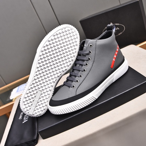 Cheap Prada High Top Shoes For Men #1256872 Replica Wholesale [$82.00 USD] [ITEM#1256872] on Replica Prada High Top Shoes