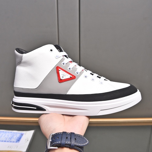 Cheap Prada High Top Shoes For Men #1256875 Replica Wholesale [$82.00 USD] [ITEM#1256875] on Replica Prada High Top Shoes