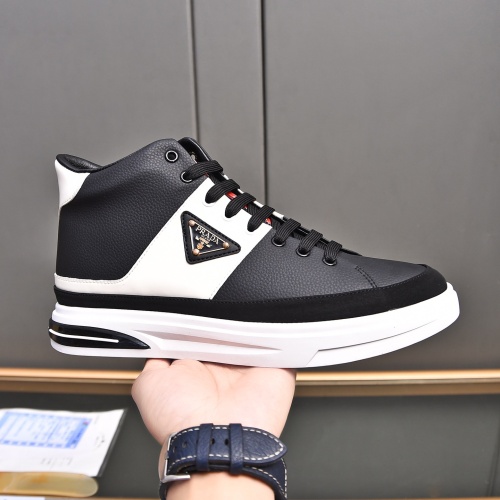 Cheap Prada High Top Shoes For Men #1256877 Replica Wholesale [$82.00 USD] [ITEM#1256877] on Replica Prada High Top Shoes