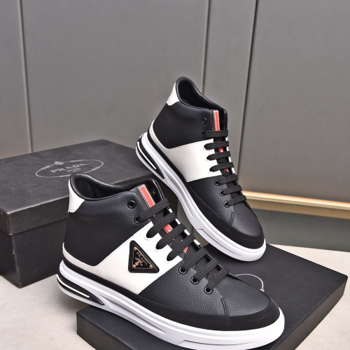 Cheap Prada High Top Shoes For Men #1256877 Replica Wholesale [$82.00 USD] [ITEM#1256877] on Replica Prada High Top Shoes