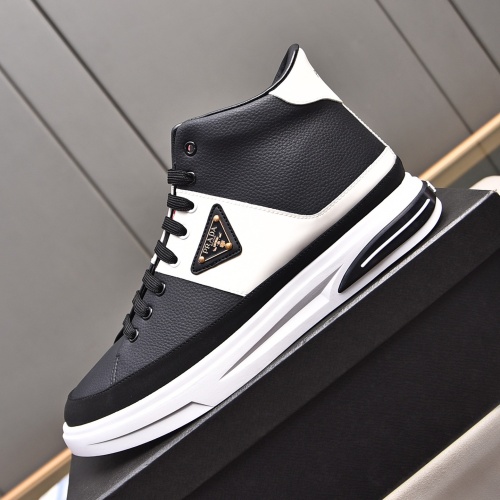 Cheap Prada High Top Shoes For Men #1256877 Replica Wholesale [$82.00 USD] [ITEM#1256877] on Replica Prada High Top Shoes