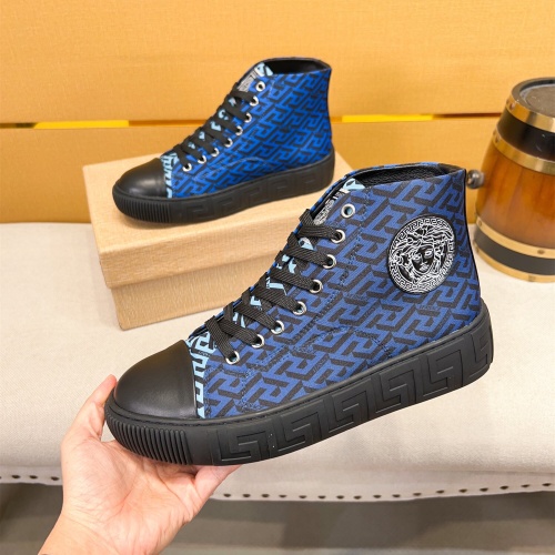 Cheap Versace High Tops Shoes For Men #1256961 Replica Wholesale [$76.00 USD] [ITEM#1256961] on Replica Versace High Tops Shoes