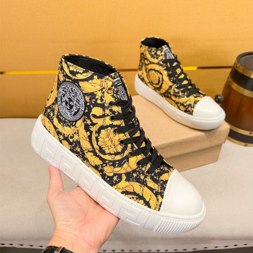 Cheap Versace High Tops Shoes For Men #1256962 Replica Wholesale [$76.00 USD] [ITEM#1256962] on Replica Versace High Tops Shoes