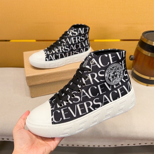 Cheap Versace High Tops Shoes For Men #1256964 Replica Wholesale [$76.00 USD] [ITEM#1256964] on Replica Versace High Tops Shoes