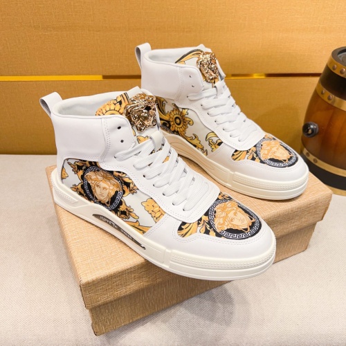 Cheap Versace High Tops Shoes For Men #1256967 Replica Wholesale [$80.00 USD] [ITEM#1256967] on Replica Versace High Tops Shoes