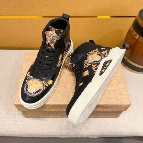 Cheap Versace High Tops Shoes For Men #1256968 Replica Wholesale [$80.00 USD] [ITEM#1256968] on Replica Versace High Tops Shoes