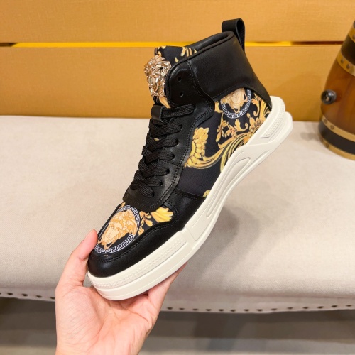 Cheap Versace High Tops Shoes For Men #1256968 Replica Wholesale [$80.00 USD] [ITEM#1256968] on Replica Versace High Tops Shoes