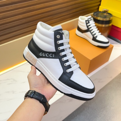 Cheap Gucci High Tops Shoes For Men #1256969 Replica Wholesale [$80.00 USD] [ITEM#1256969] on Replica Gucci High Tops Shoes