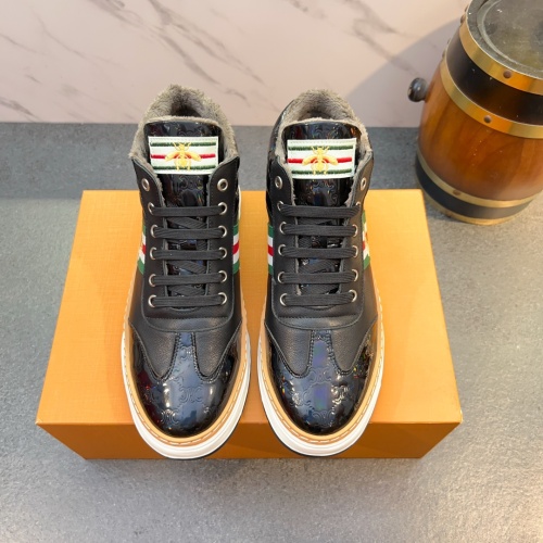 Cheap Gucci High Tops Shoes For Men #1256973 Replica Wholesale [$80.00 USD] [ITEM#1256973] on Replica Gucci High Tops Shoes