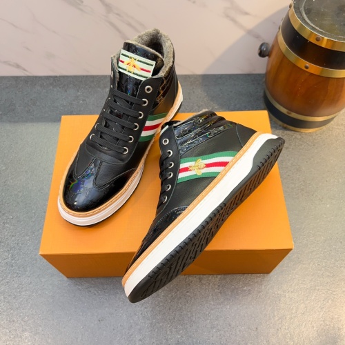 Cheap Gucci High Tops Shoes For Men #1256973 Replica Wholesale [$80.00 USD] [ITEM#1256973] on Replica Gucci High Tops Shoes