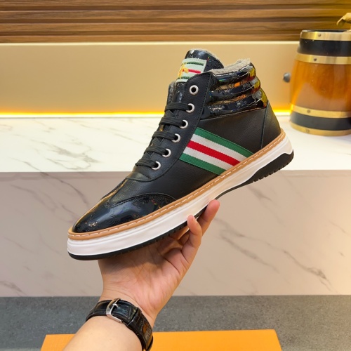 Cheap Gucci High Tops Shoes For Men #1256973 Replica Wholesale [$80.00 USD] [ITEM#1256973] on Replica Gucci High Tops Shoes