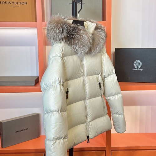 Cheap Moncler Down Feather Coat Long Sleeved For Women #1256989 Replica Wholesale [$210.00 USD] [ITEM#1256989] on Replica Moncler Down Feather Coat