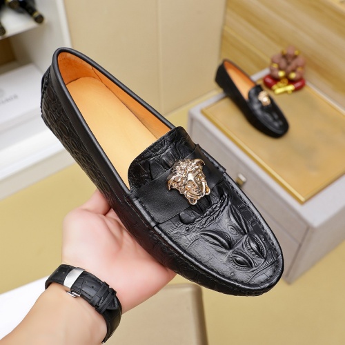 Cheap Versace Leather Shoes For Men #1257070 Replica Wholesale [$68.00 USD] [ITEM#1257070] on Replica Versace Leather Shoes