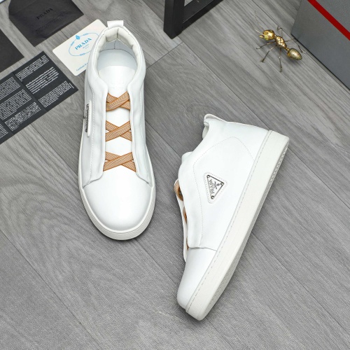 Cheap Prada High Top Shoes For Men #1257420 Replica Wholesale [$88.00 USD] [ITEM#1257420] on Replica Prada High Top Shoes