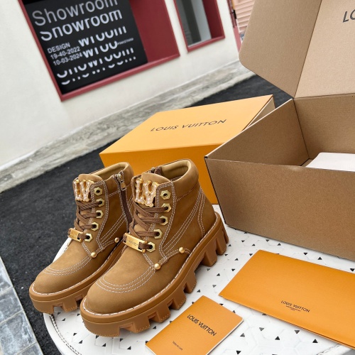 Cheap Louis Vuitton Boots For Women #1257435 Replica Wholesale [$128.00 USD] [ITEM#1257435] on Replica Louis Vuitton Boots