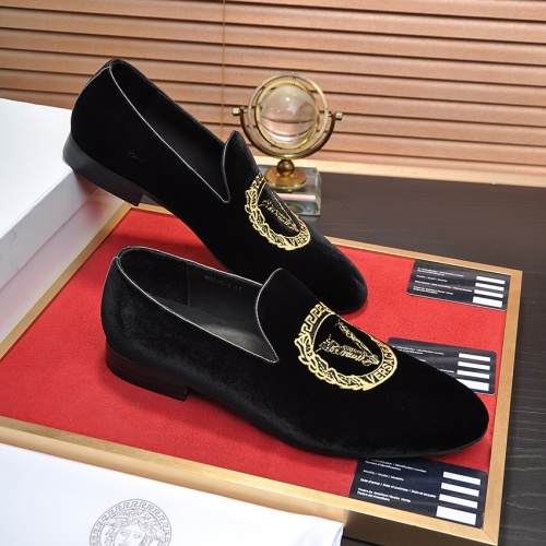 Cheap Versace Leather Shoes For Men #1257472 Replica Wholesale [$85.00 USD] [ITEM#1257472] on Replica Versace Leather Shoes