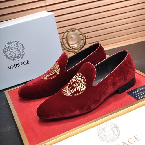 Cheap Versace Leather Shoes For Men #1257473 Replica Wholesale [$85.00 USD] [ITEM#1257473] on Replica Versace Leather Shoes