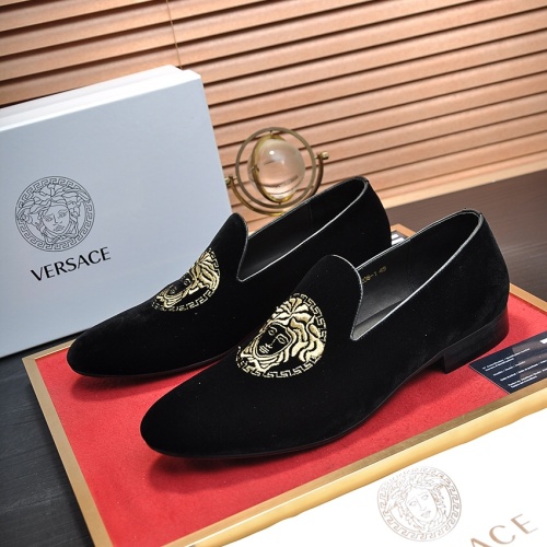 Cheap Versace Leather Shoes For Men #1257475 Replica Wholesale [$85.00 USD] [ITEM#1257475] on Replica Versace Leather Shoes